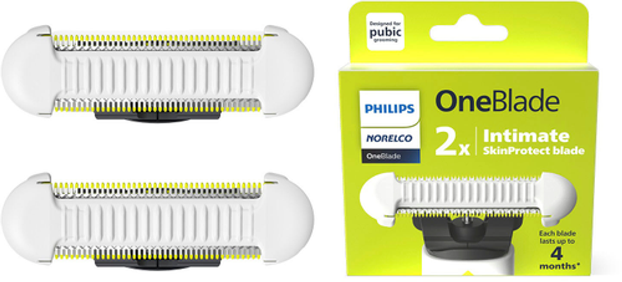 Philips Norelco OneBlade Intimate Replacement Blade 2 pack - White, Silver