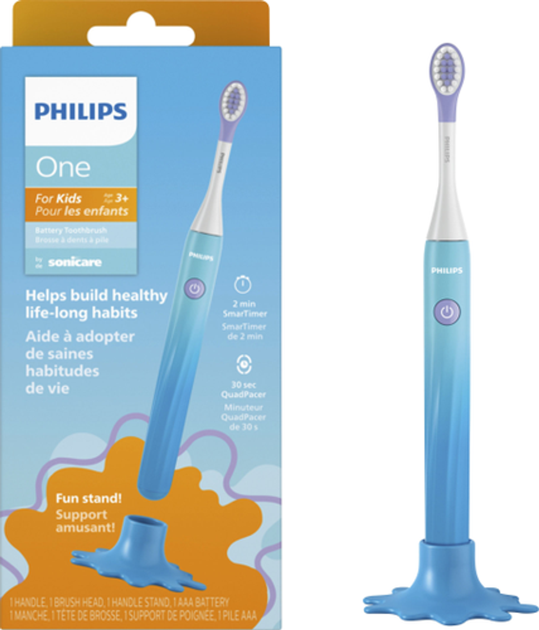 Philips One for Kids Battery Toothbrush - Gradient Blue Fade