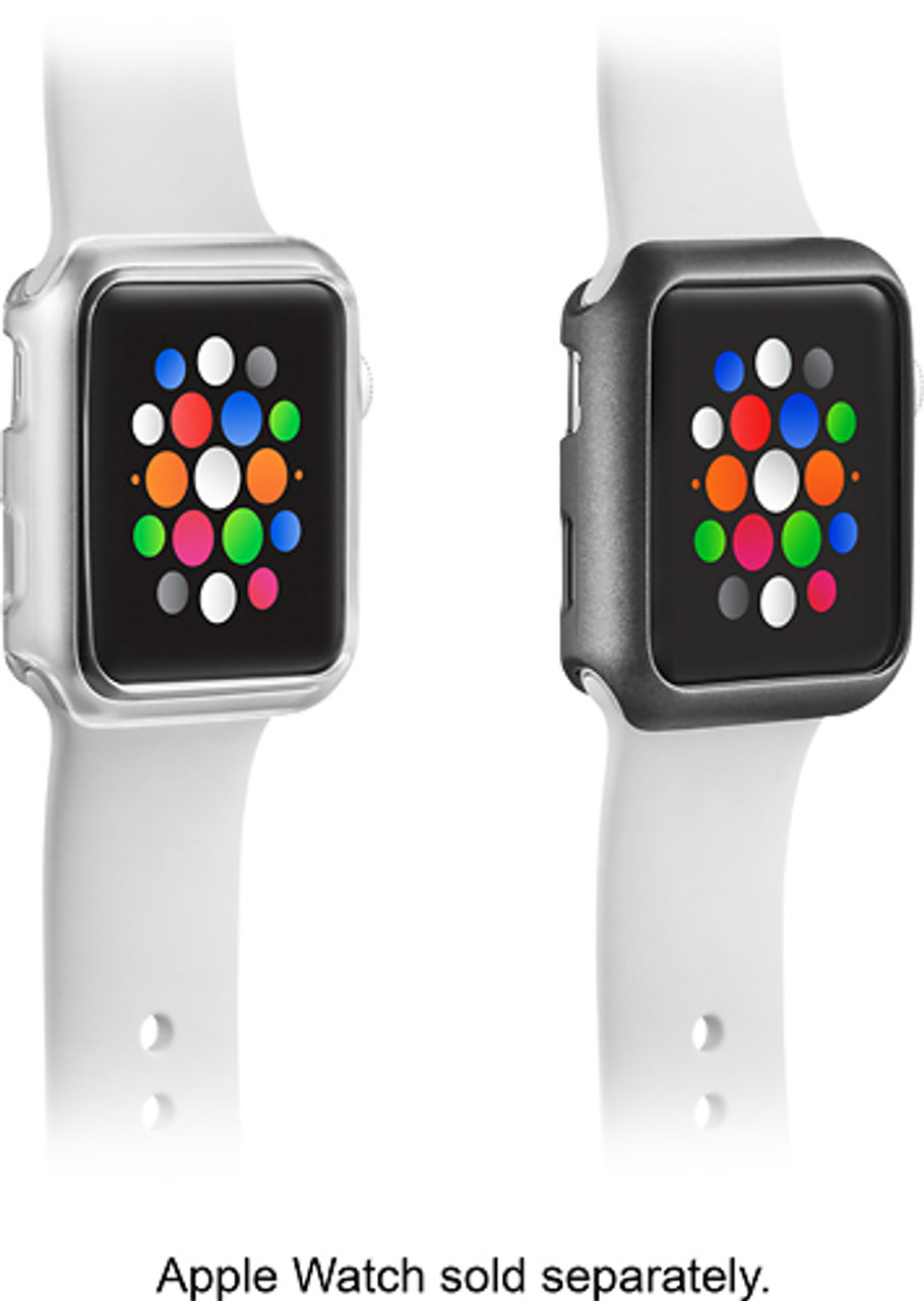 Modal™ - Bumper for Apple Watch® 42mm (2-Pack) - Space Gray/Clear