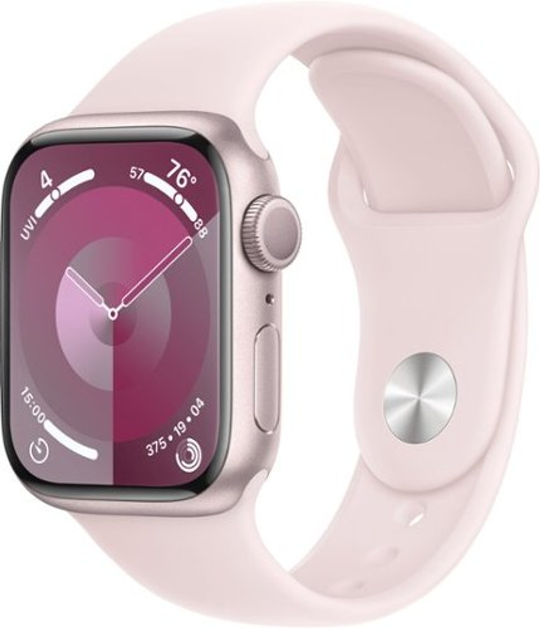 Apple Watch Series 9 GPS 41mm Aluminum Case with Light Pink Sport Band  (Small/Medium) - Pink