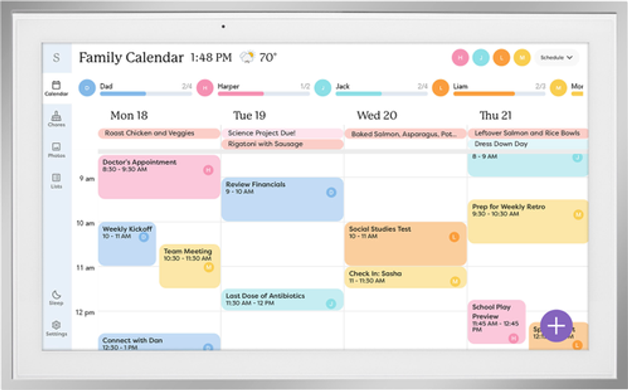 Skylight - Calendar: 15 Inch Touchscreen Smart Calendar and Chore Chart - Silver
