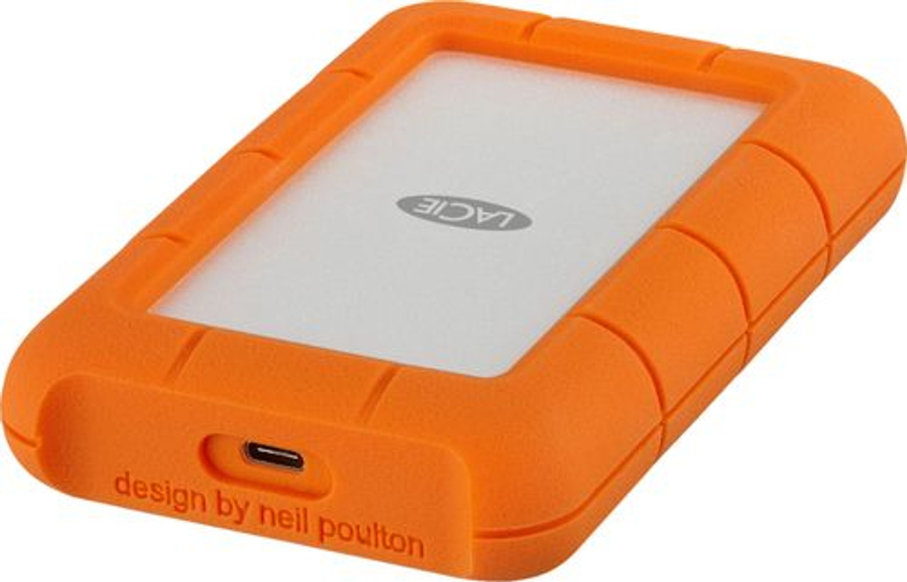 LaCie - Rugged 5TB External USB-C Portable Hard Drive - Orange/Silver