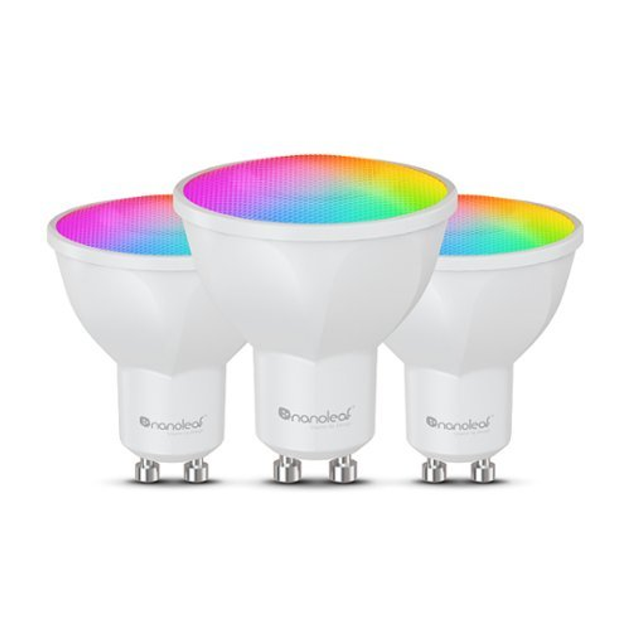 Nanoleaf - Essentials Matter GU10 Smart LED Light Bulb - Thread & Matter-Enabled (3 Pack) - Multicolor