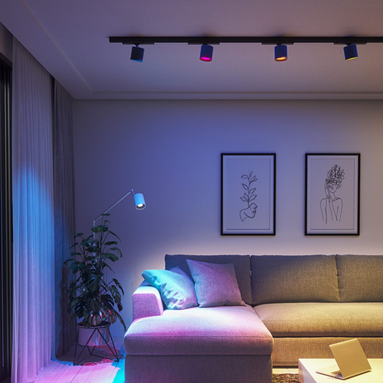 Nanoleaf - Essentials Matter GU10 Smart LED Light Bulb - Thread & Matter-Enabled (3 Pack) - Multicolor