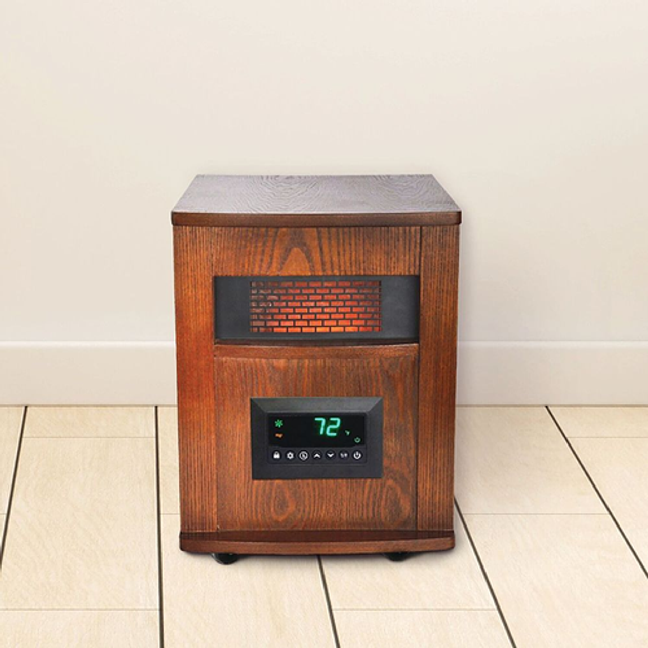 Lifesmart - 6 Element Wood Cabinet Infrared Heater - Brown