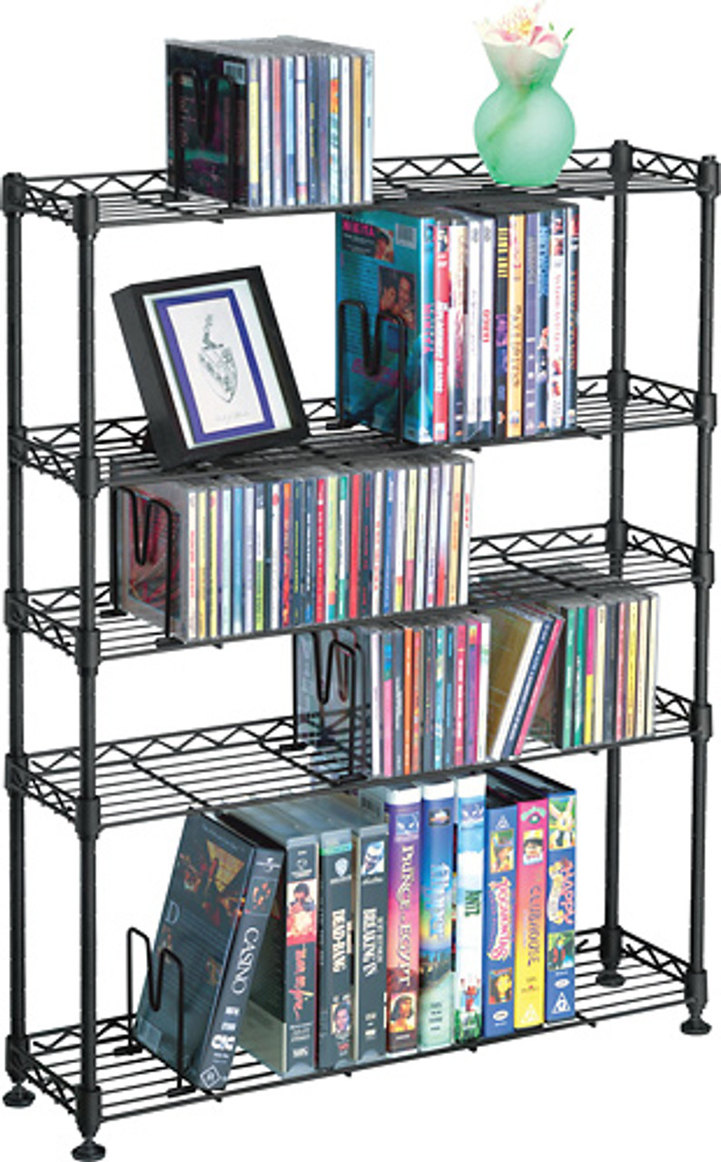 Atlantic - Maxsteel 5-Tier Multimedia Rack - Black