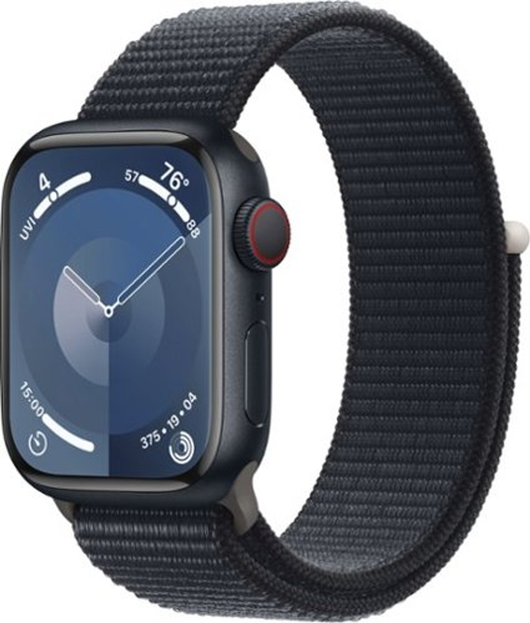 Apple Watch Series 9 GPS + Cellular 41mm Aluminum Case with Midnight Sport Loop - Midnight