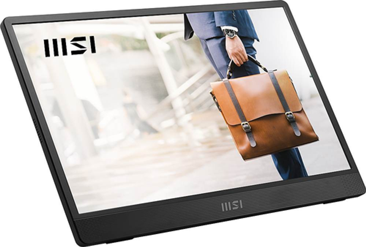 MSI - ProMP161E2 15.6” IPS FHD 1080P USB Type-C Portable Monitor with built-in speaker(Mini HDMI, Type-C) Metal Gray - Metal Gray