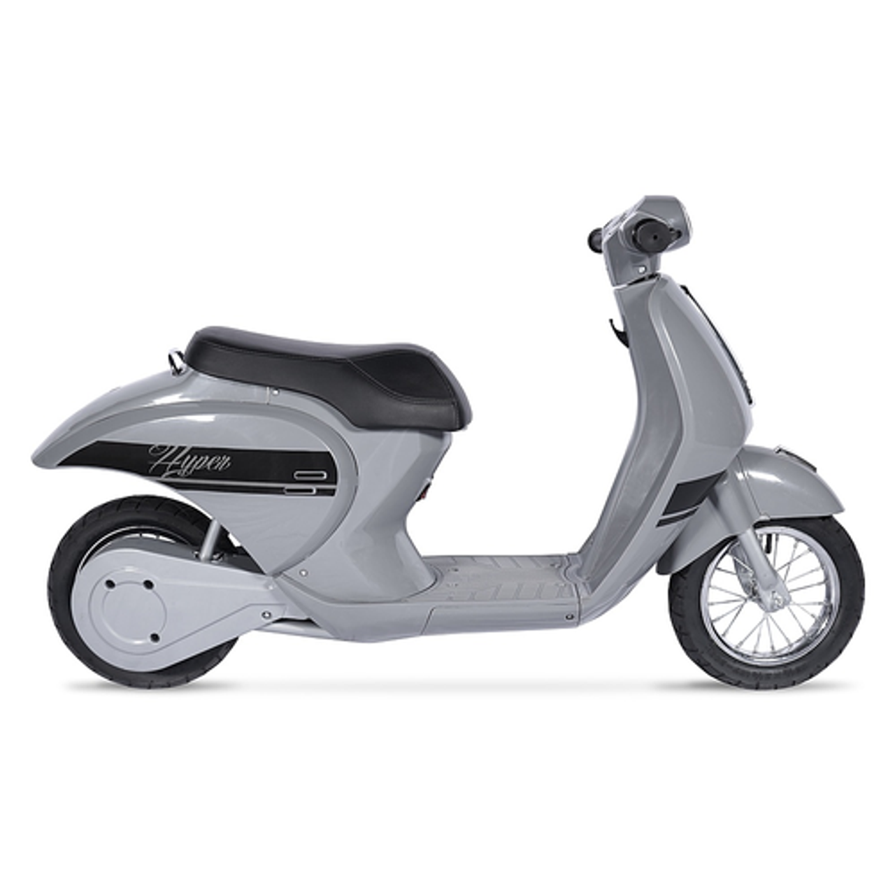 Hyper - 24V Retro Scooter, Powered Ride-on with Easy Twist Throttle, for Kids Ages 13 Years and Up - Silver