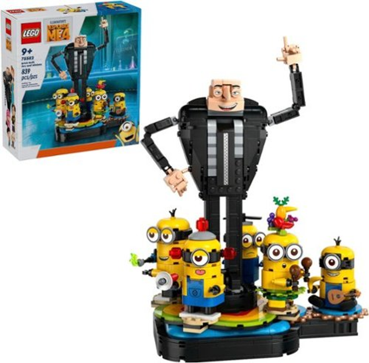 LEGO - Despicable Me 4 Brick-Built Gru and Minions Toy Figure Set 75582