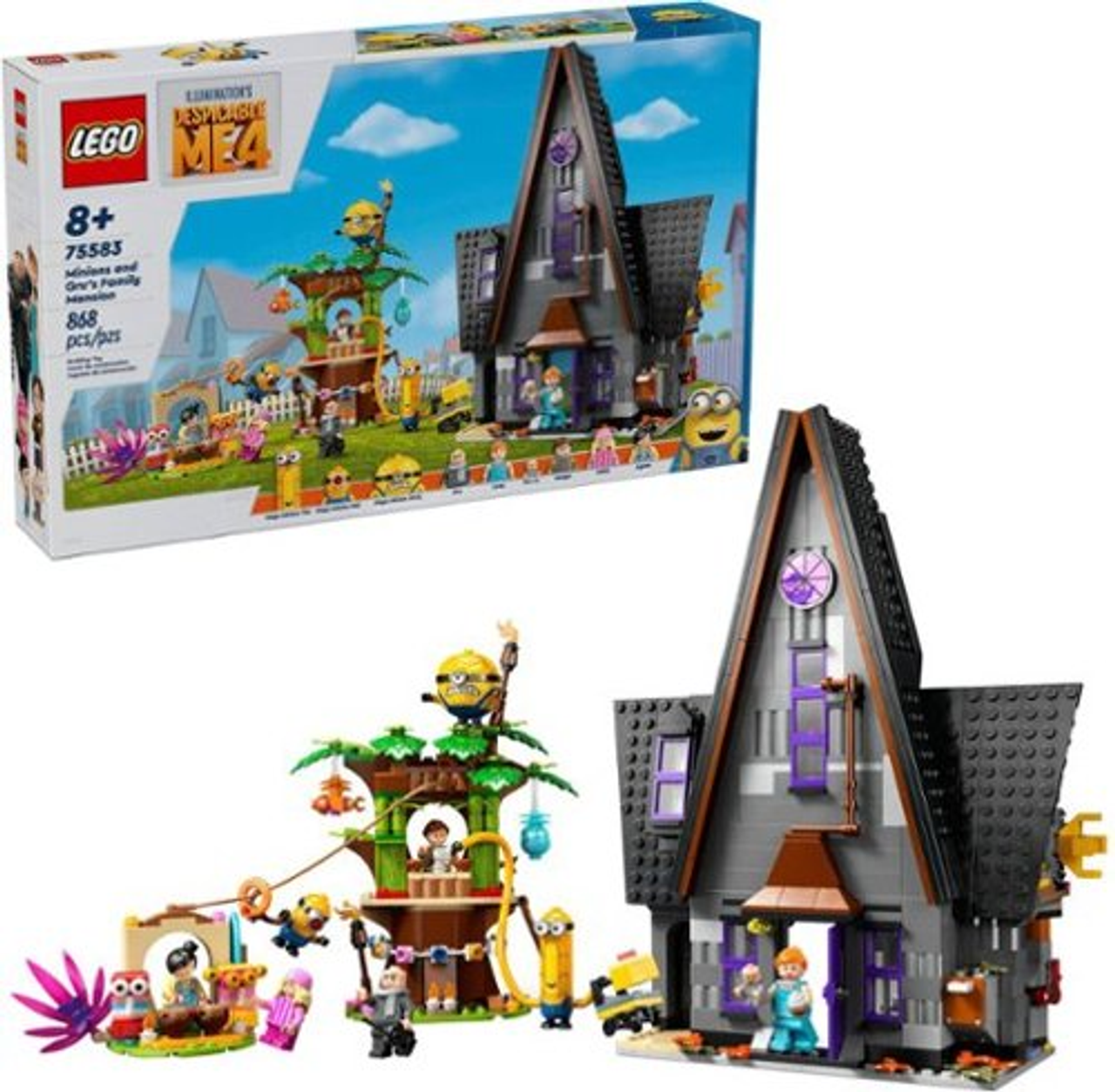 LEGO - Despicable Me 4 Minions and Gru's Family Mansion, Minions Toy House, 75583