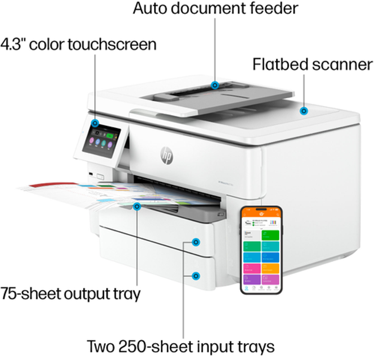 HP - OfficeJet Pro 9730e Wireless All-In-One Wide Format Inkjet Printer with 3 Months of Instant Ink Included with HP+ - White