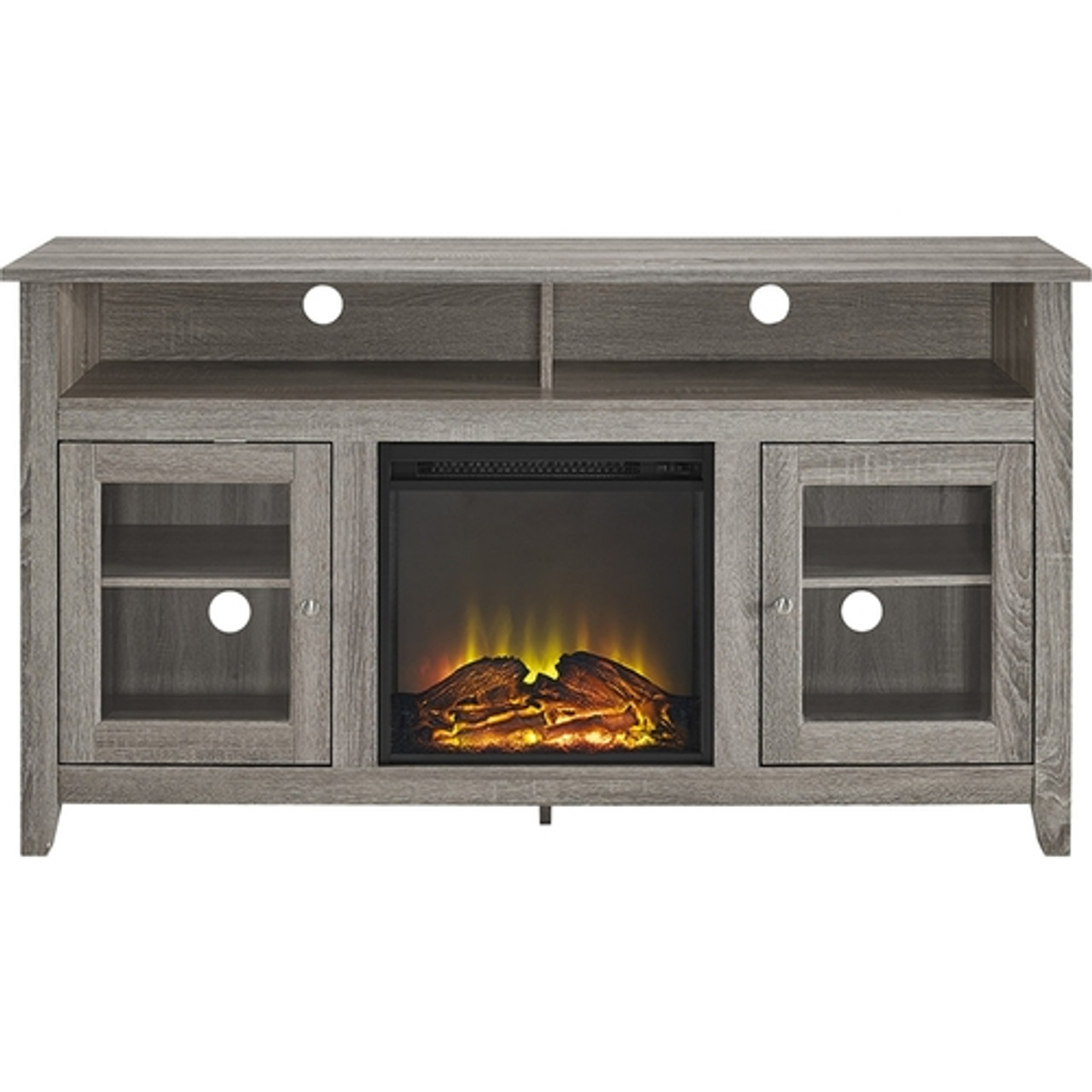 Walker Edison - Tall Fireplace Cabinet TV Stand for Most Flat-Panel TVs Up to 65" - Driftwood
