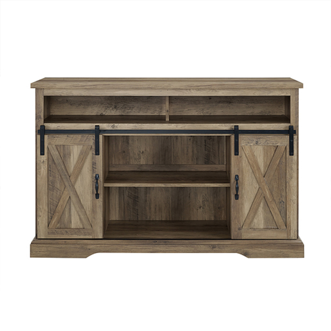 Walker Edison - Farmhouse TV Stand for Most TVs Up to 56" - Rustic Oak