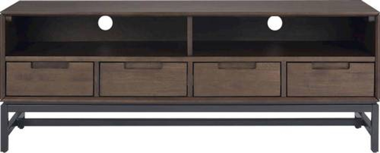 Simpli Home - Banting Modern Industrial TV Media Stand for Most TVs up to 65" - Walnut Brown