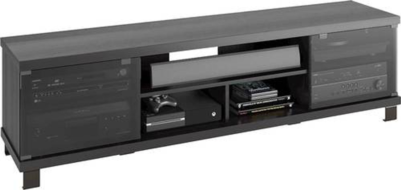 CorLiving - Holland Collection TV Media Stand for Most Flat-Panel TVs up to 80" - Black