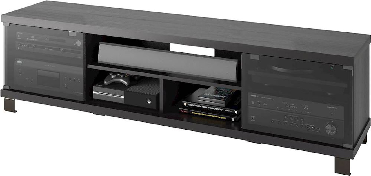 CorLiving - Holland Collection TV Media Stand for Most Flat-Panel TVs up to 80" - Black