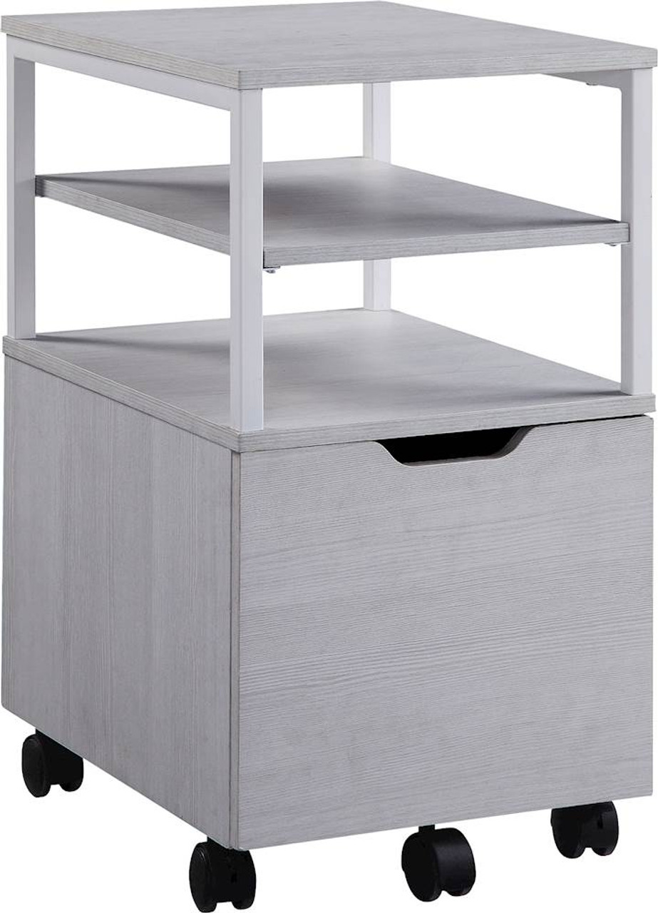 OSP Home Furnishings - Contempo 3-Shelf 1-Drawer File Cabinet - Campanula White