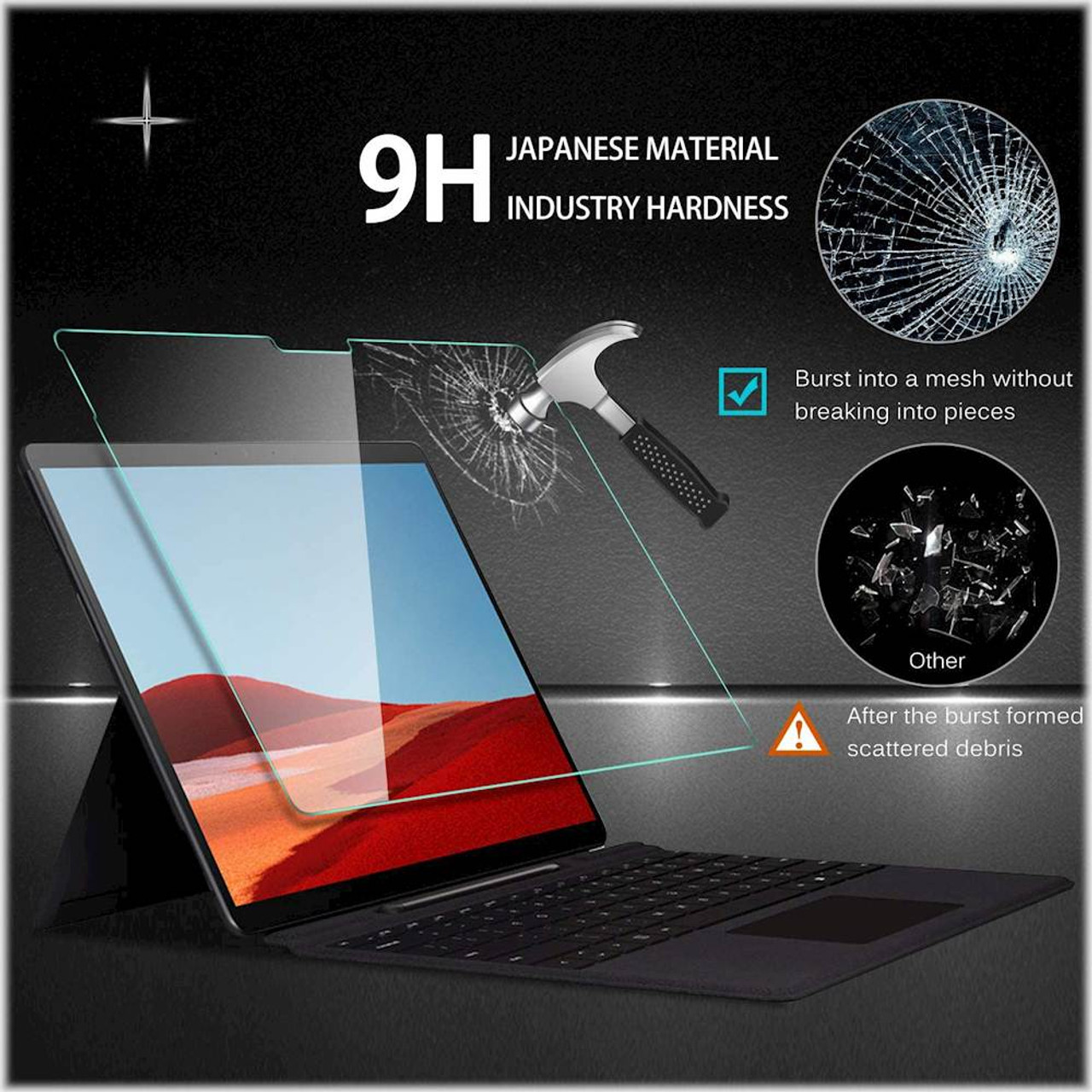 SaharaCase - Tempered Glass Screen Protector for Microsoft Surface Pro X - Clear
