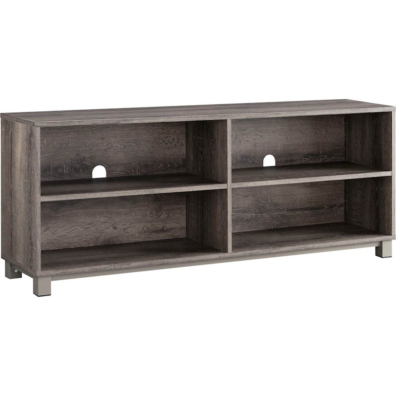 SEI - Dancrest Farmhouse Media Stand for Most TVs Up to 71" - Gray-Washed Burnt Oak