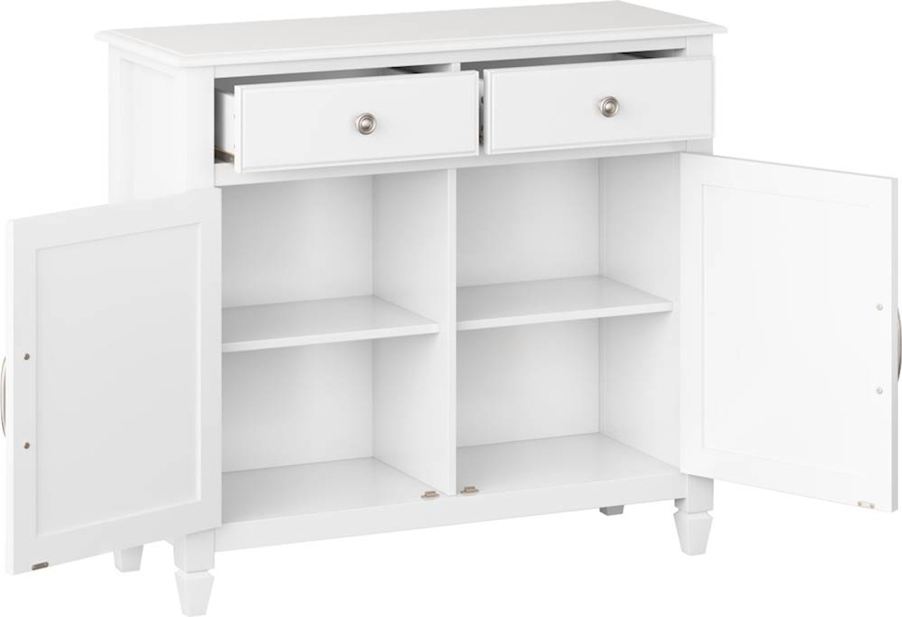 Simpli Home - Connaught Traditional Solid Wood Entryway Storage Cabinet - White