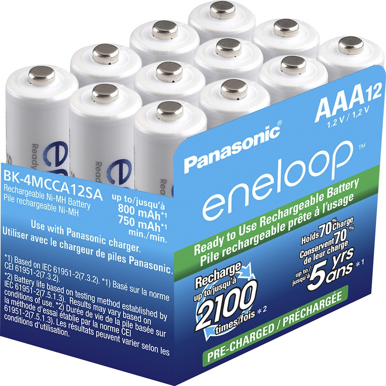 Panasonic - eneloop Rechargeable AAA Batteries (12-Pack)