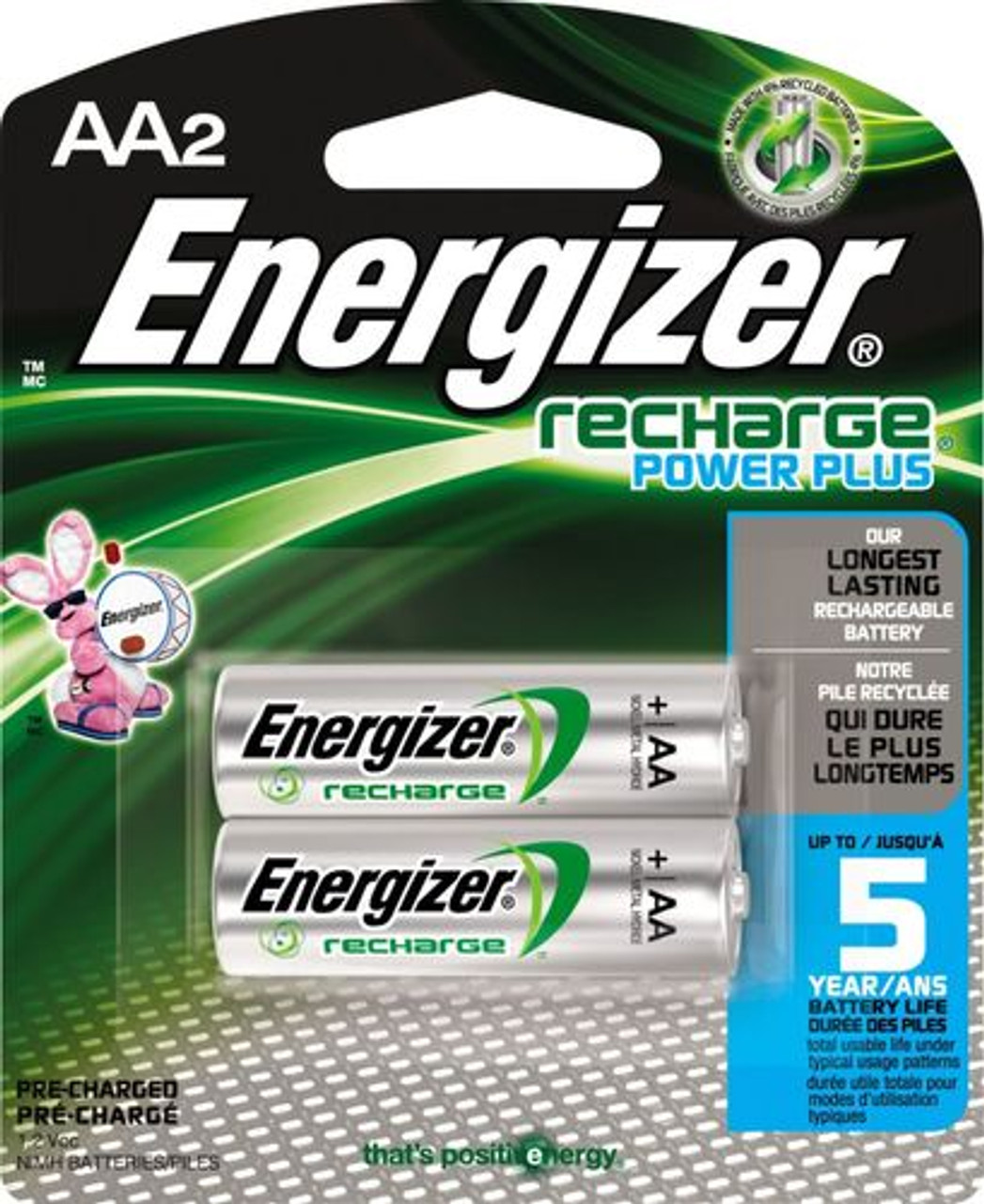 Energizer - Recharge Power Plus Rechargeable AA Batteries (2-Pack)