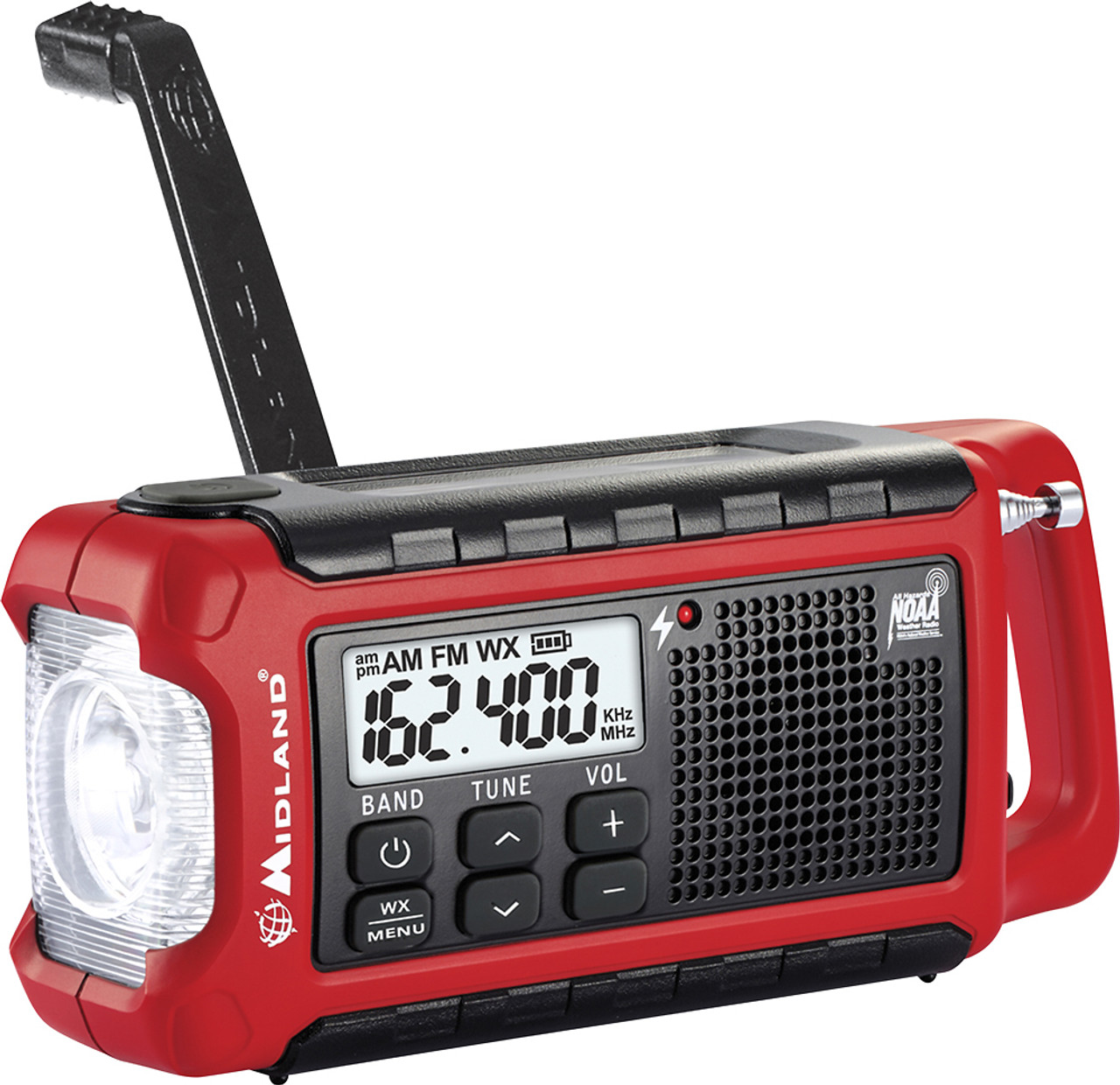 Midland - Weather Alert Radio - Red, Black