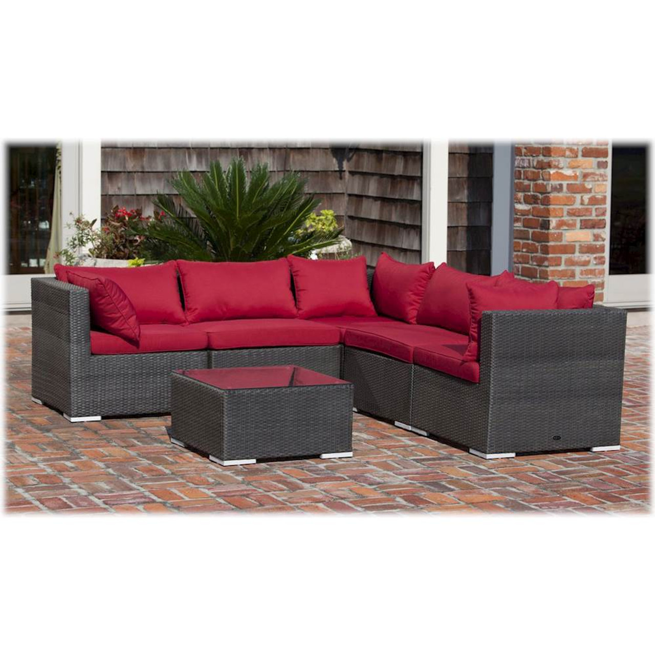 Patio Sense - Sino Wicker 6-Piece Sofa Set - Mocha finish