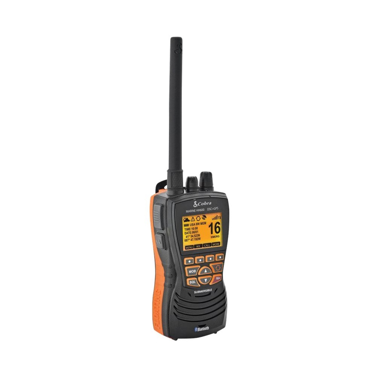 Cobra - Marine 2-Way Radio - Black/Orange