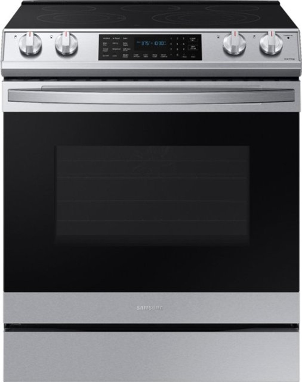 Samsung - 6.3 cu. ft. Front Control Slide-In Electric Convection Range with Air Fry & Wi-Fi, Fingerprint Resistant - Stainless Steel SKU 6412723