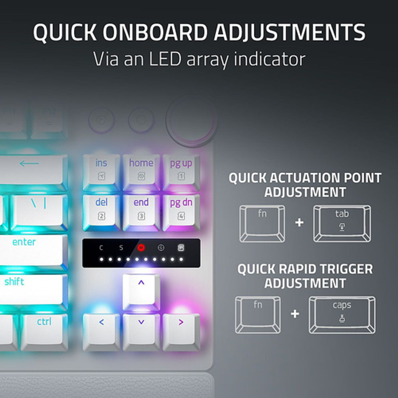 Razer - Huntsman V3 Pro TKL Wired Analog Optical Esports Keyboard with Rapid Trigger and Adjustable Actuation - White