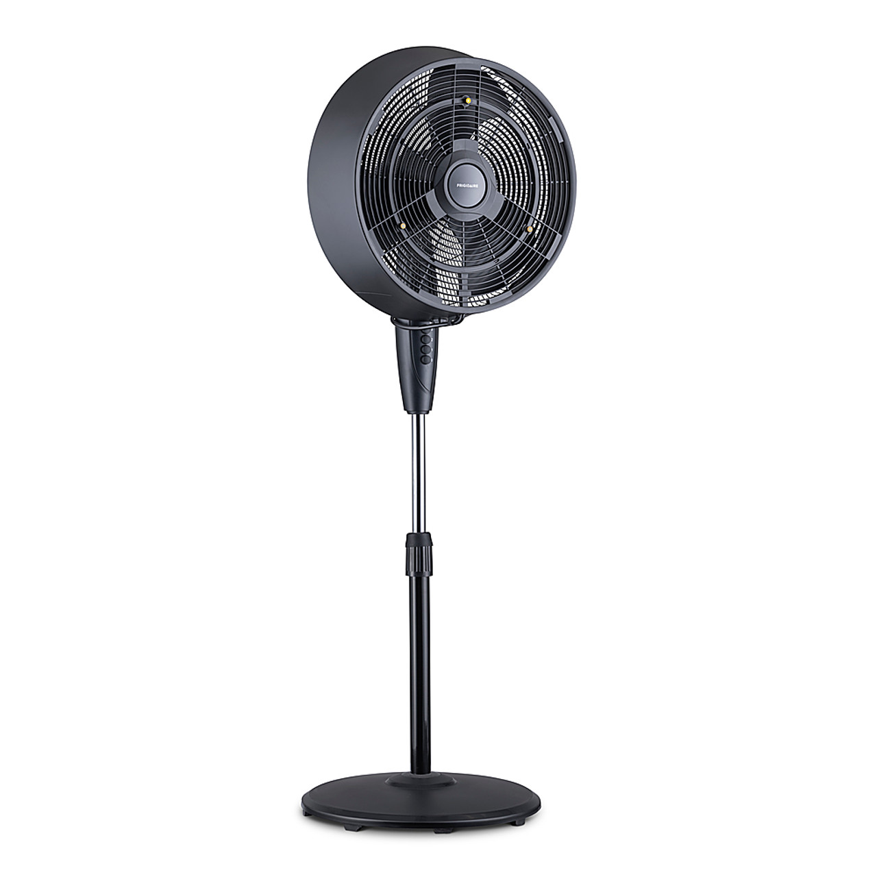 NewAir - Frigidaire Outdoor Misting Fan and Pedestal Fan in Black, Cools 500 sq. ft. with 3 Fan Speeds and Wide-Angle Oscillation - Black