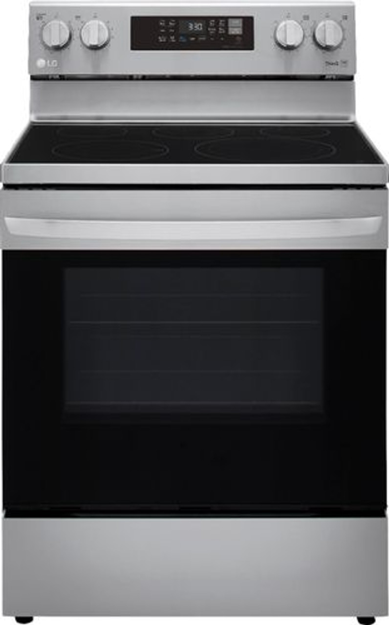 LG - 6.3 Cu. Ft. Freestanding Single Electric Convection Range with Air Fry and WideView Window - Stainless steel