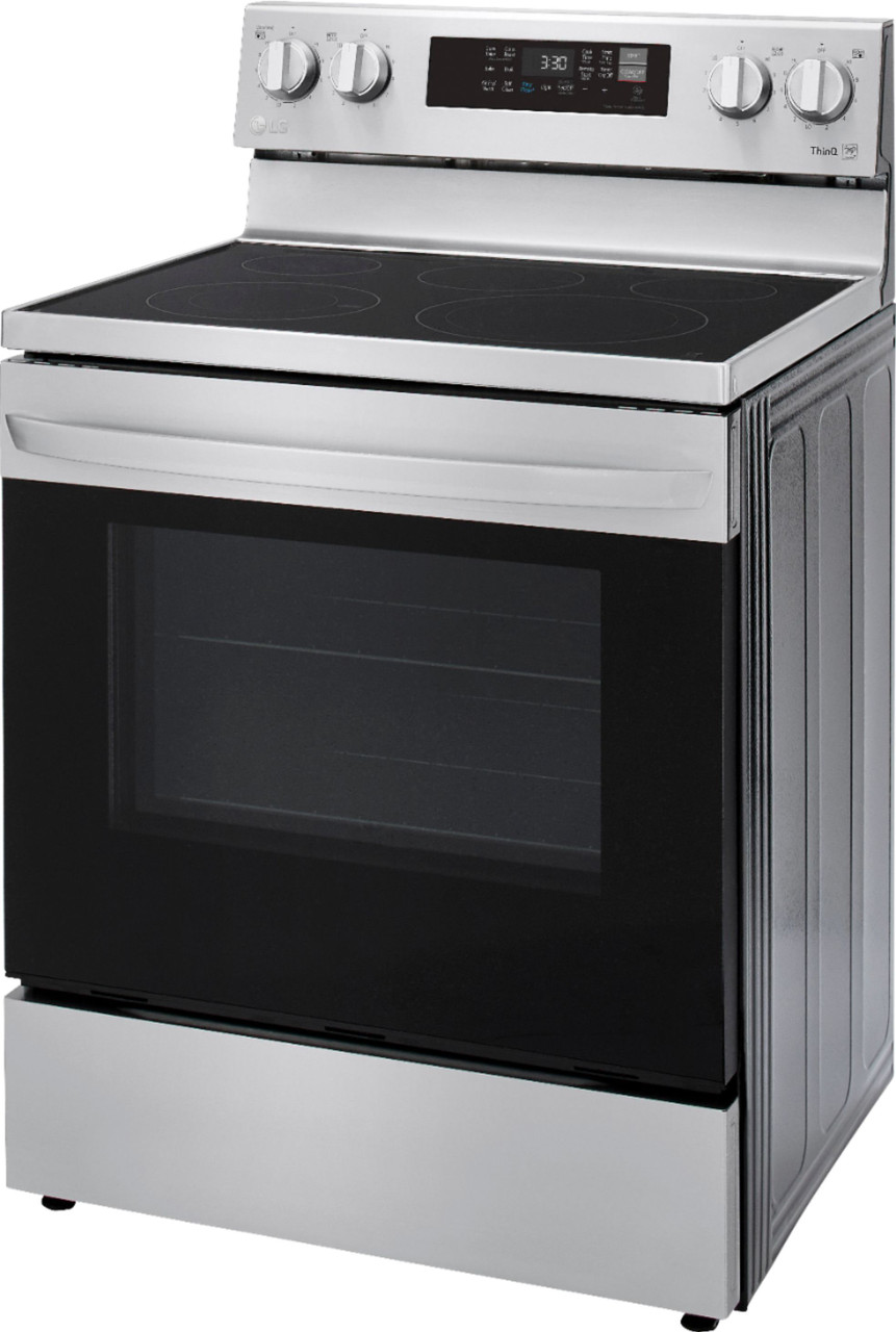 LG - 6.3 Cu. Ft. Freestanding Single Electric Convection Range with Air Fry and WideView Window - Stainless steel