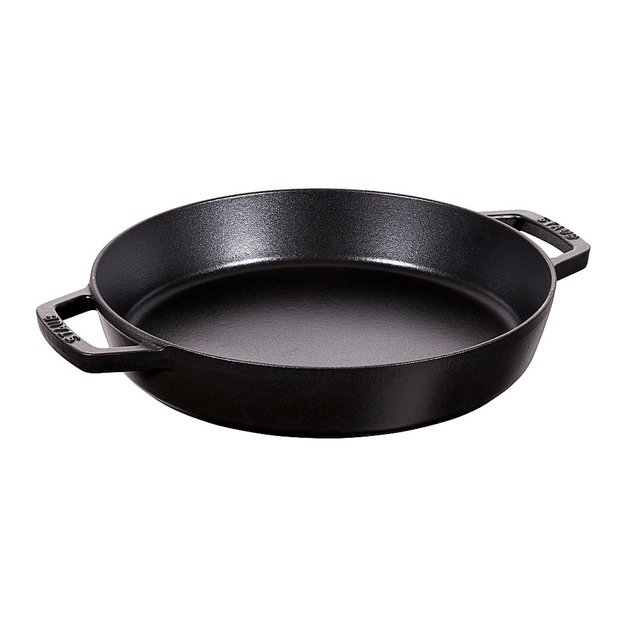 Staub Cast Iron 13-inch Double Handle Fry Pan - Matte Black - Black Matte