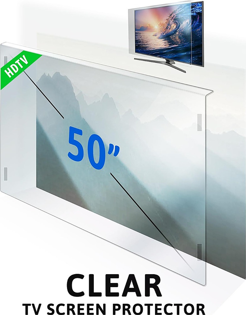 SaharaCase - ZeroDamage 50" TV Screen Protector - Clear