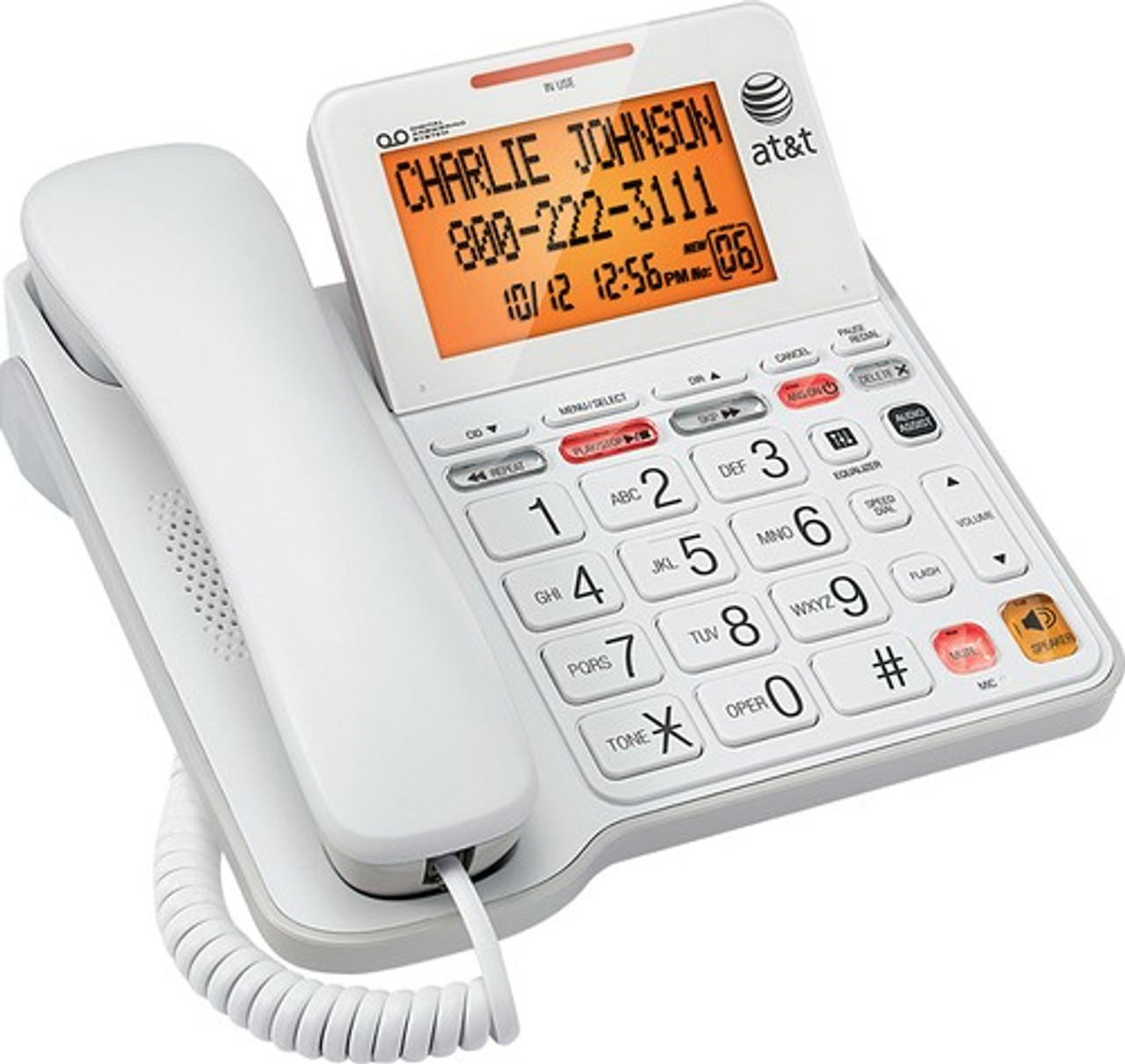 AT&T - CL4940 Corded Phone with Digital Answering System - White