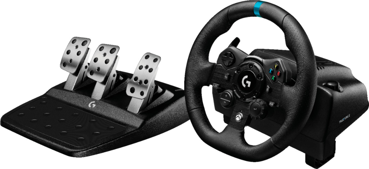 Logitech - G923 Racing Wheel and Pedals for Xbox One and PC - Black