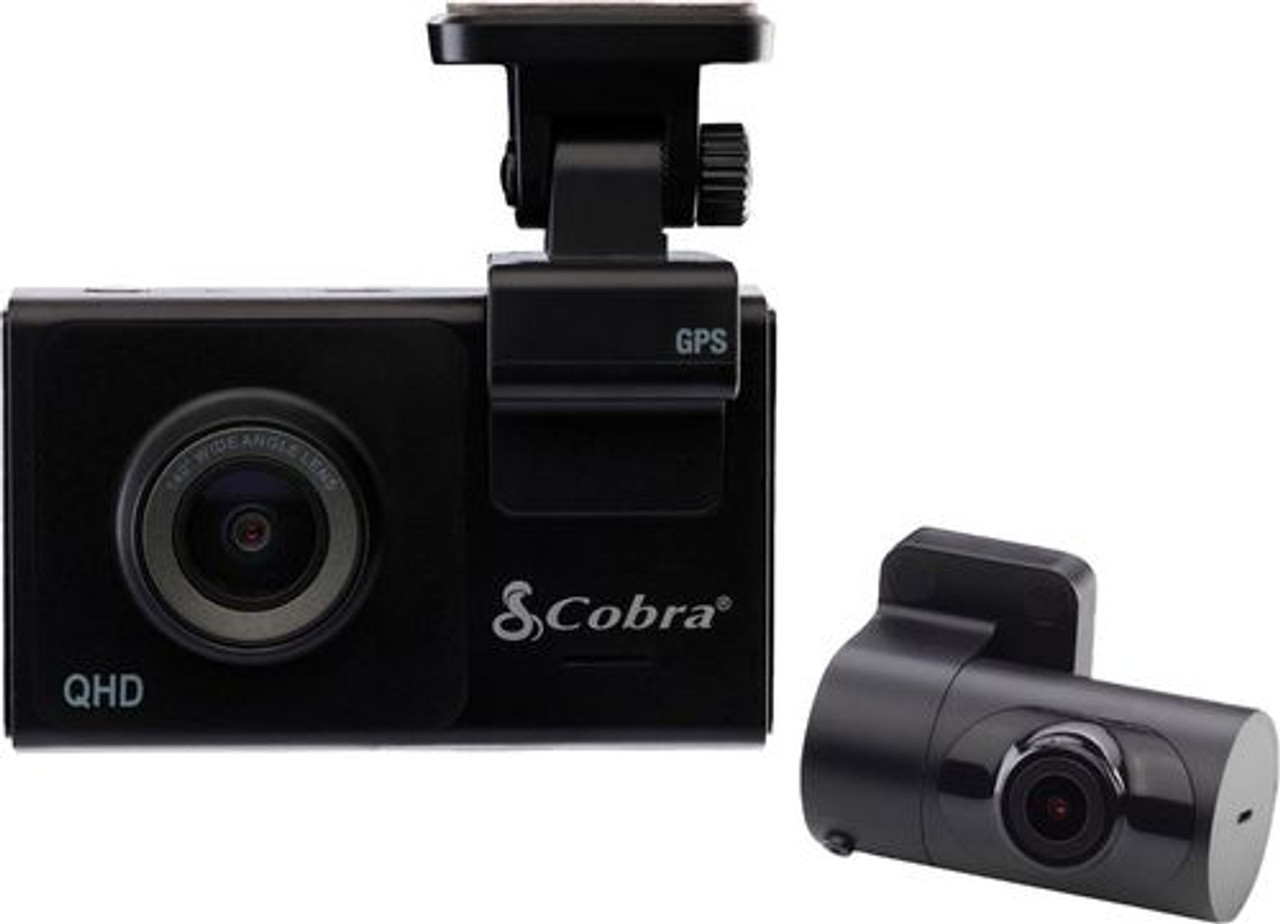 Cobra - SC 200D Dual-View Smart Dash Cam with Rear-View Accessory Camera - Black