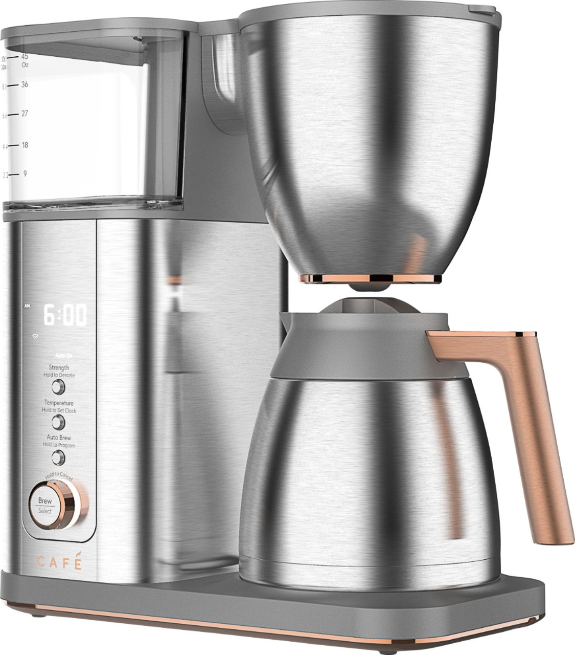 Café - Drip 10-Cup Coffee Maker with WiFi - Brushed Stainless