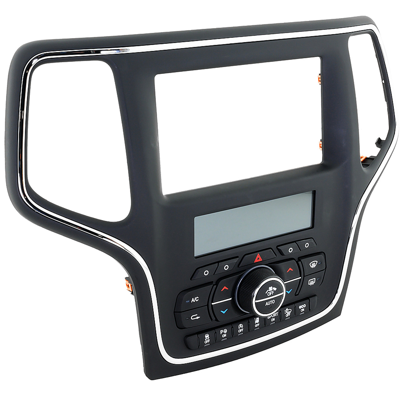 PAC - Radio Replacement Dash Kit with Integrated Climate Controls for Select Jeep Vehicles - Black