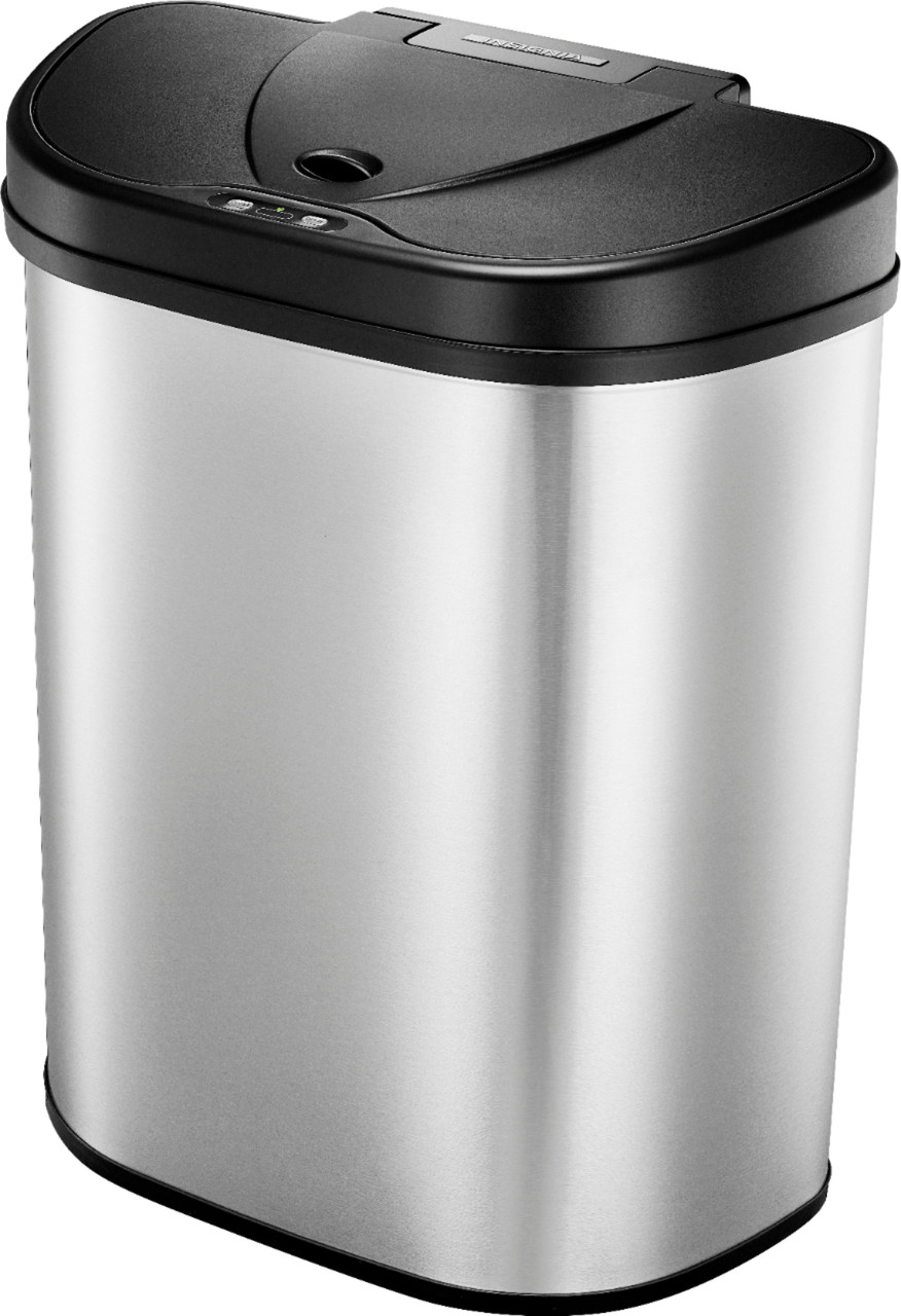 Insignia™ - 18 Gal. Automatic Trash Can - Stainless steel