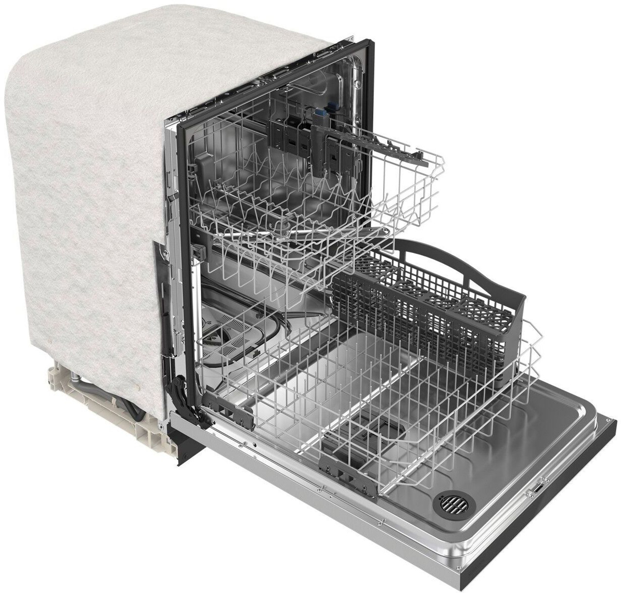 Maytag - 24" Front Control Built-In Dishwasher with Stainless Steel Tub, Dual Power Filtration, 50 dBA - Fingerprint Resistant Stainless Steel