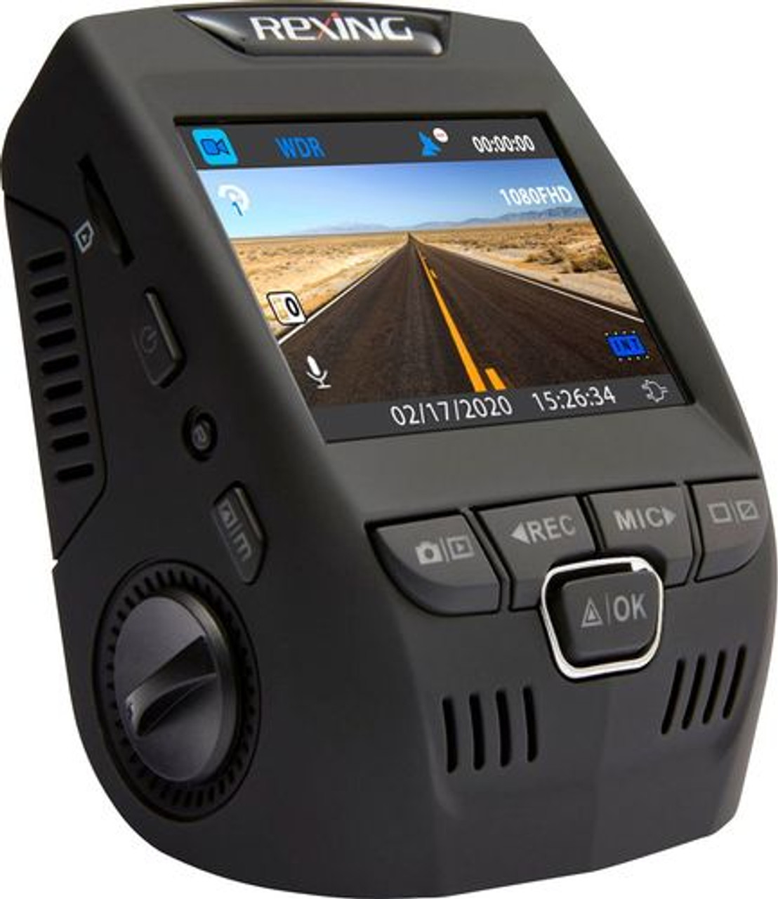 Rexing - V1P Plus 4K UHD Front and Rear Dash Cam with Wi-Fi - BLACK.