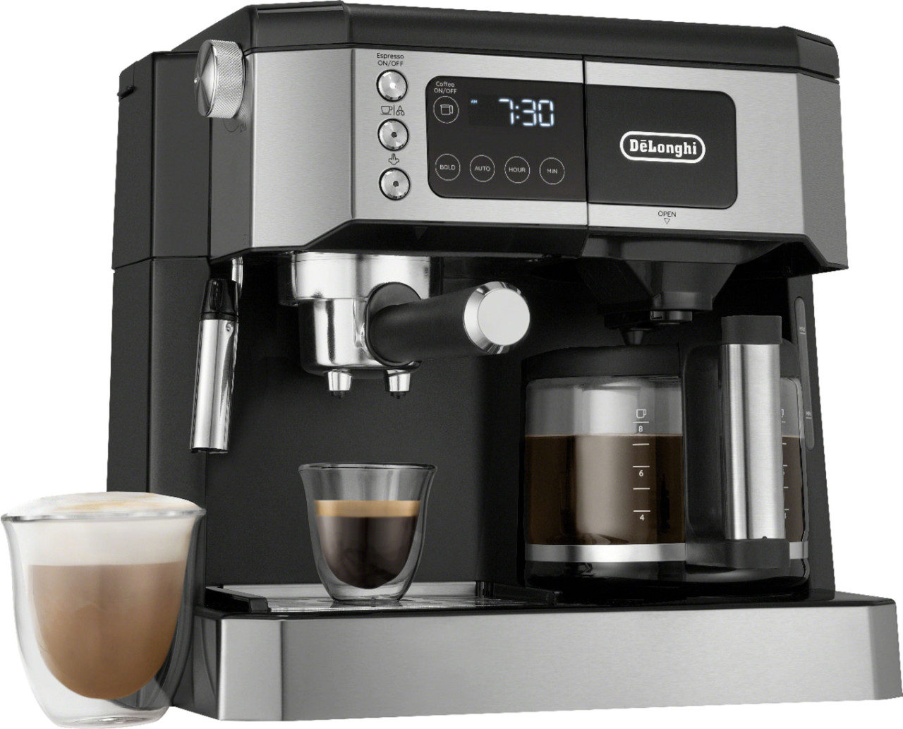 De'Longhi Digital All-in-One Combination Coffee and Espresso Machine - Black and Stainless Steel