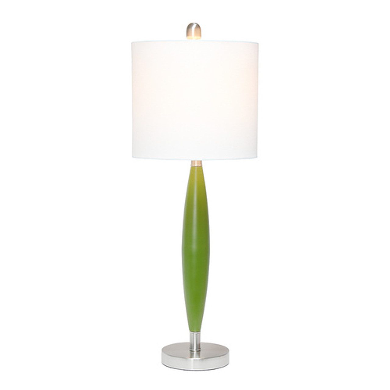 Lalia Home Stylus Table Lamp with White Fabric Shade, Green