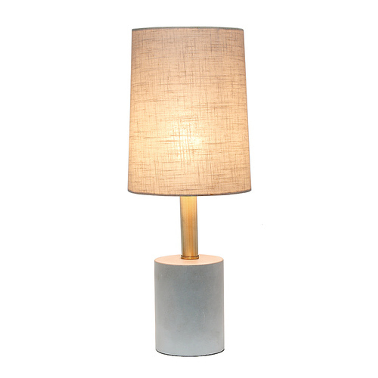 Lalia Home Antique Brass Concrete Table Lamp with Linen Shade, Khaki