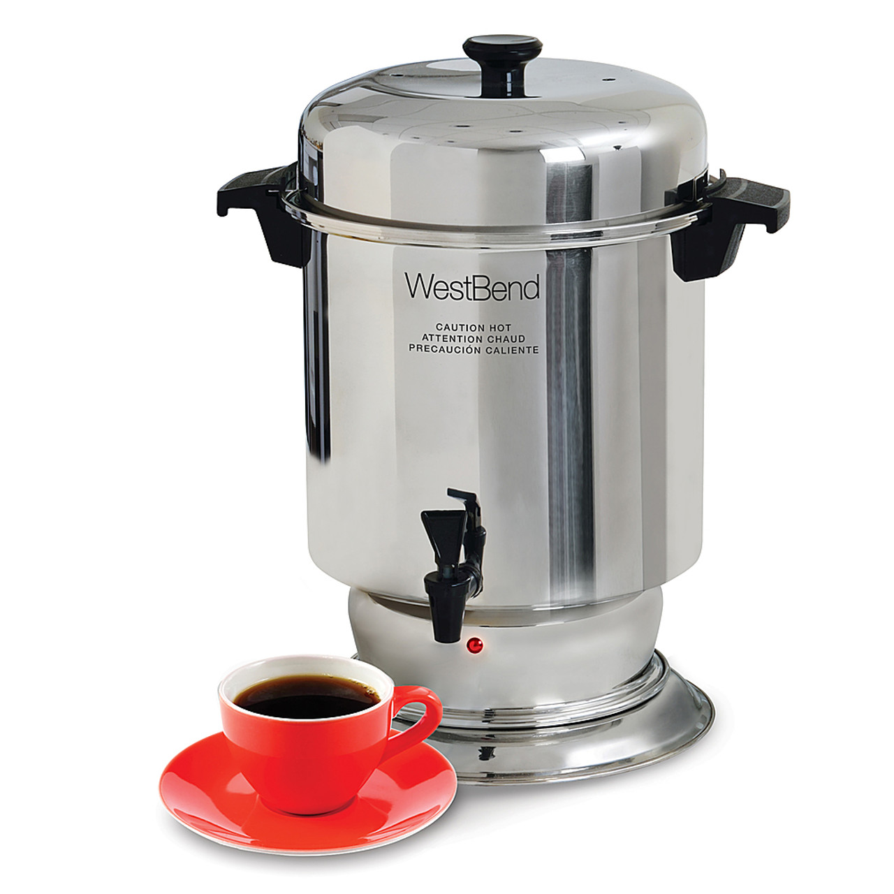 WestBend - West Bend 13550 55 Cup Polished Stainless Steel Large Capacity Commercial Coffee Urn - Silver