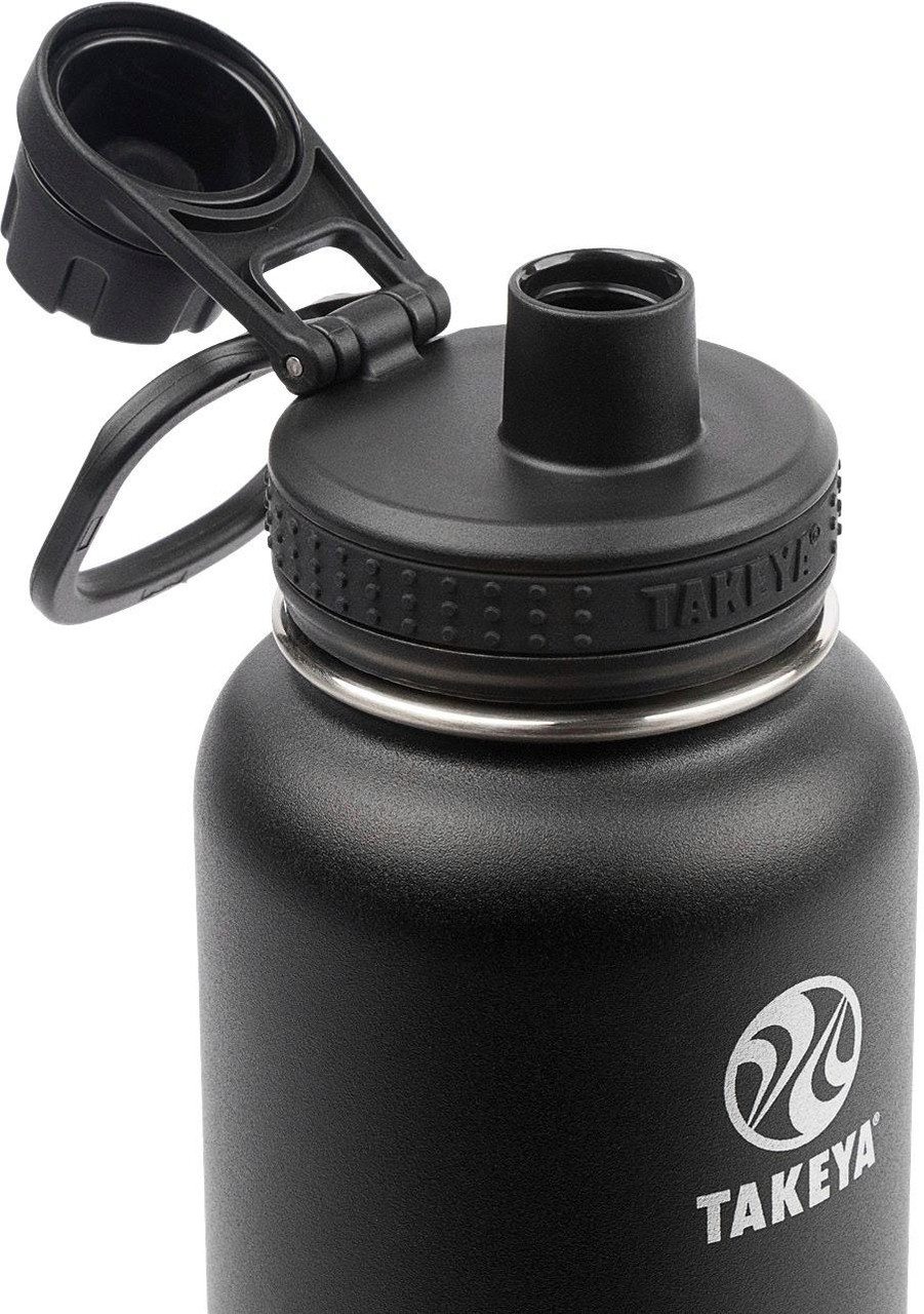 Takeya - Actives 32-Oz. Insulated Stainless Steel Water Bottle with Spout Lid - Onyx